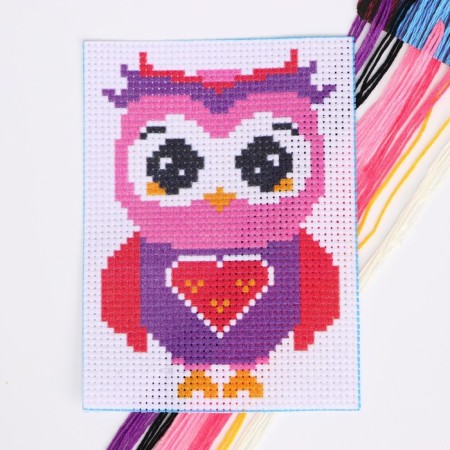 Cross -cross "Owl", a set for creativity, 14 x 10 cm-3