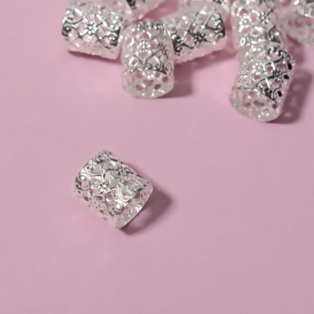 Hair piercing "Pipe", 1 × 1 cm, 10 pcs, silver color-2