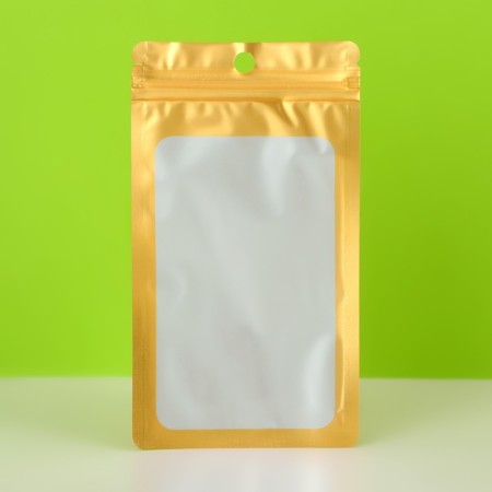 SIP-LOK package with a window, with Euroslot, gold, 8.5 x 15.5 cm-2