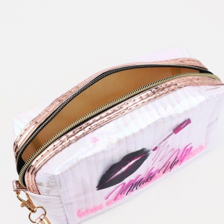 Cosmetic bag with lightning, white color-2