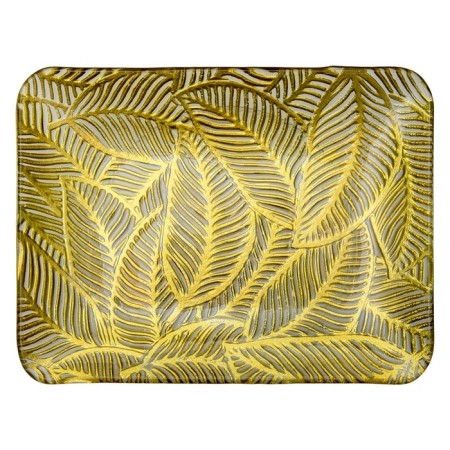 Glass "leaves", 305 × 225 × 25 mm, rectangular, transparent / gold color