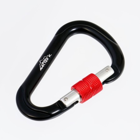 Carabiner with a clutch, 11.5 x 7.5 cm, 25 kn, mix