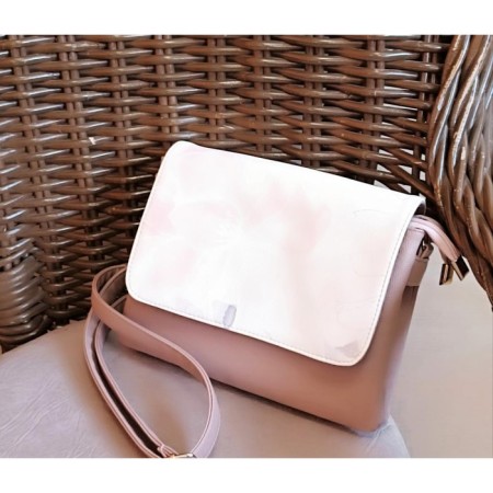 Women's bag Berta cappuccino pink flower waltz