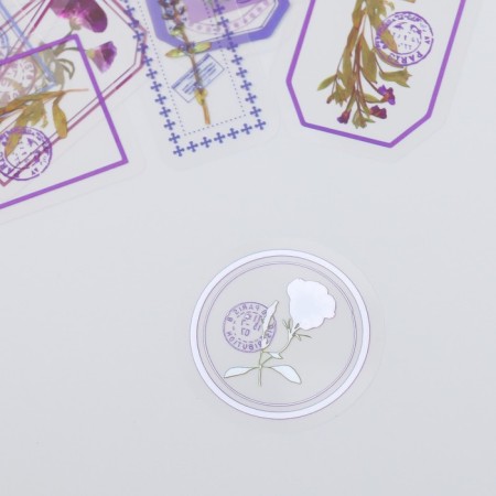 Stickers for creativity "Tags - purple flowers" set of 30 pcs 0.2x8x11 cm-2