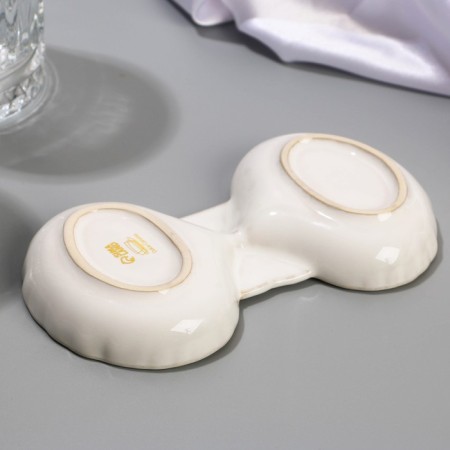 Ceramic “sea shell” saucer, 8.5 x 15 cm., White color-3