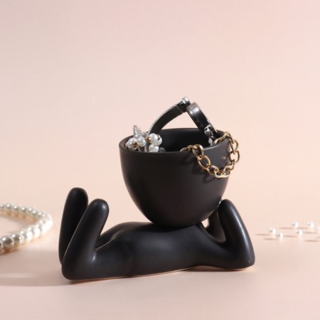 Interior item "Mr. Green to the joke" 7.5*12.3*6.7 black ceramics-1