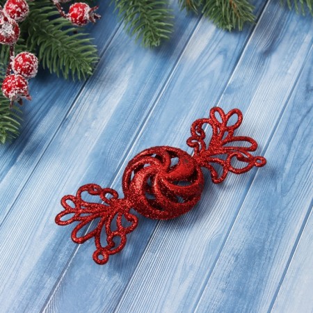Jewelry decoration "Bloss" (set 2 pcs) 12x4.5 cm, red gold-1