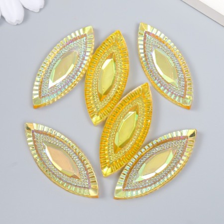 Decor for creativity plastic glue "eye" holography orange set 6 pcs 1.8x4.5 cm-2