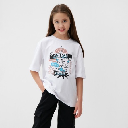 T -shirt Children's Minaku, white color, height 110 cm-2