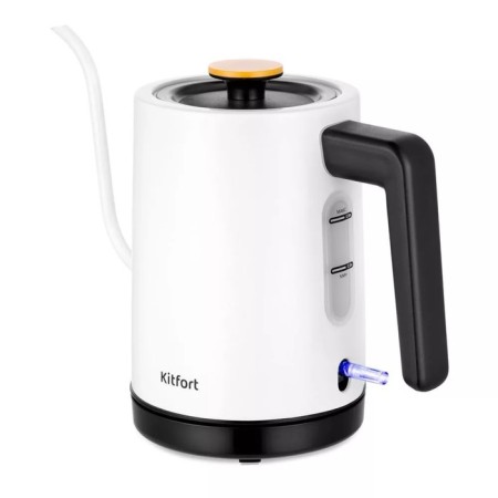 Electric ketter KitFort KT-6642, for cooking coffee, plastic, 0.8 l, 1600 watts, black and white-2
