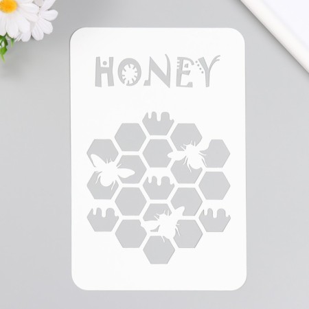 Plastic stencil "honey" 16x24 cm