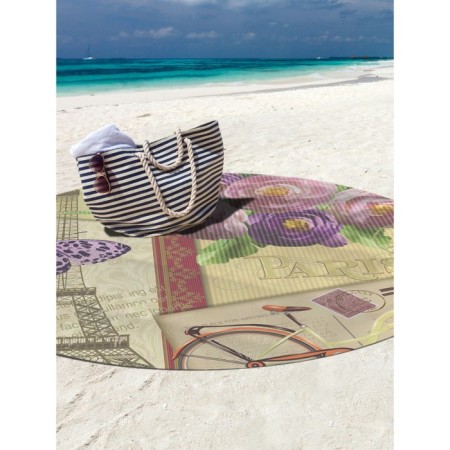Pareo and beach rug "Interesting postcard", d = 150 cm-2