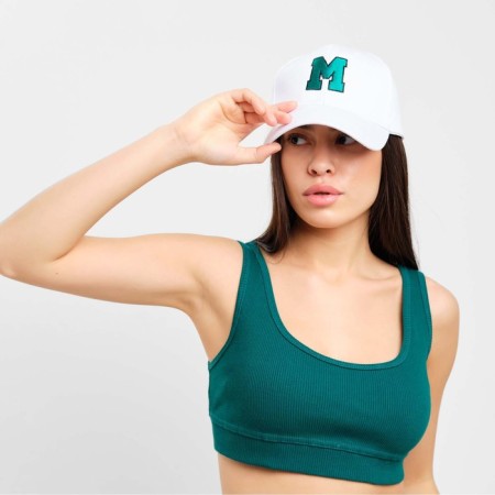 Women's cap with embroidery, white, p. 56-58-1