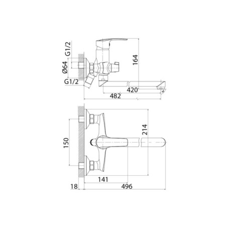 IDDIS RAY RAYSBL2I10WA bath mixer, with a long -high and ceramic saboteur-2