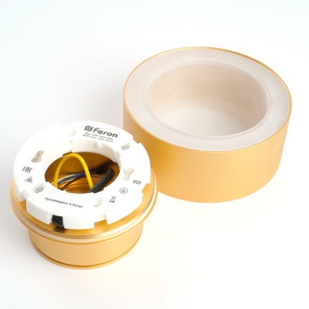 Ceiling light Feron HL367, IP44, GX53, 12 W, 110x110x75 mm, color gold-9