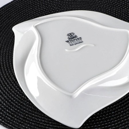 Porcelain platele triangular wilmax ariela, d = 25.5 cm, white color-3
