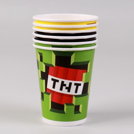 A glass of paper "Pixels", 200 ml, 6 pcs.-1