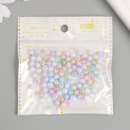 Beads for creativity plastic "Balls of pearl gradient" d = 0.6 cm set 100 pcs-3