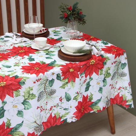 Grinding tablecloth "Christmas flowers" 145*180 cm, 100% p/e-1