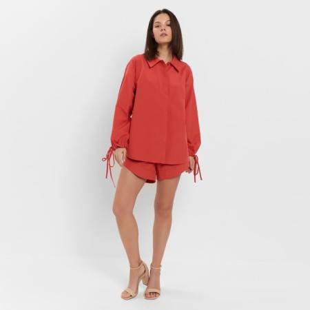 Women's costume (blouse, shorts) minku: casual collection color red, size 42-3