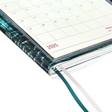 The weekly dated 2025, Escalada "Snake", 180 x 127 mm, soft cover, PVC, 64 sheets, pancake embossing, block 70, green-3