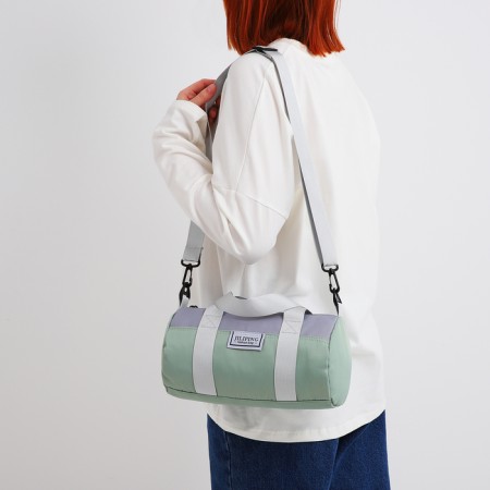 Youth bag with zipper, green color-2