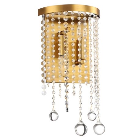 Lamp wall crystal Smira 2xe14 40w, size 20x11.5x31 cm, color nickel