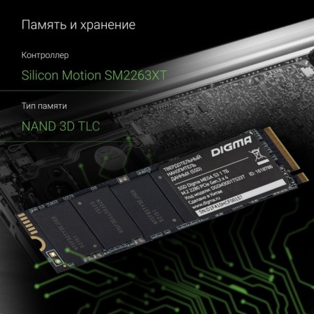 SSD Digma PCIE 3.0 X4 1TB DGSM3001TS33T MEGA S3 M.2 2280-2