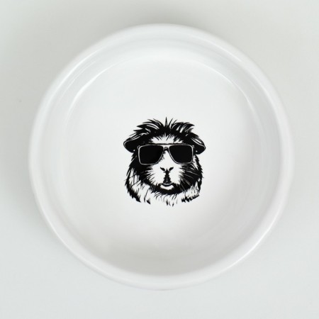 Ceramic bowl for rodents "black and white" 80 ml 8.5 x 3 cm-4