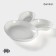 Porcelain dish for feeding Magistro "Eared Zay" with two saucers, 27 × 22.5 cm, white color