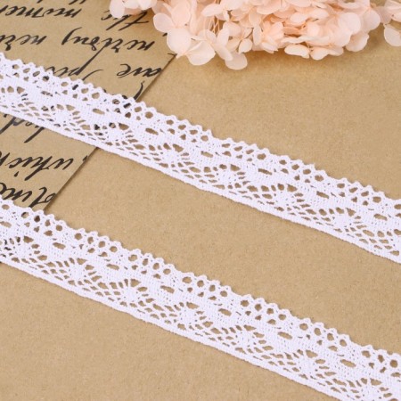 Knitted lace, 28 mm × 10 ± 1 m, white color-1