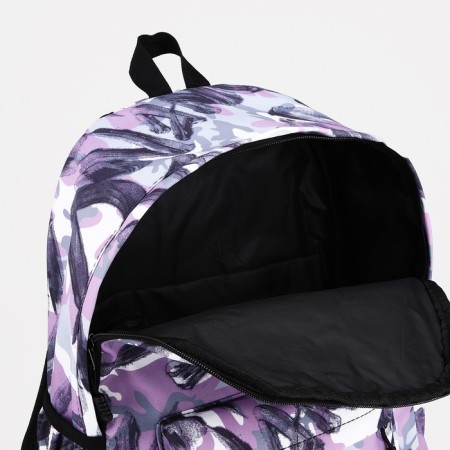 School backpack from textiles on lightning, 3 pockets, lilac color-5