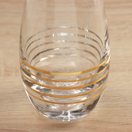 VAZA Glass "Milagros" stripes classic, D-4cm, h-18x8 cm, transparent-1