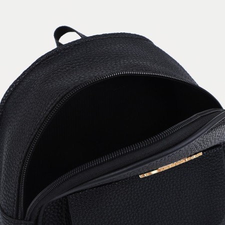 Women's backpack of artificial leather with lightning, 1 pocket, black color-3