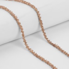 Decorative braid with beads, 6 mm, 2.7 ± 0.5 m, the color is light coffee