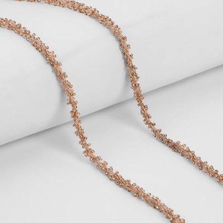 Decorative braid with beads, 6 mm, 2.7 ± 0.5 m, the color is light coffee
