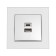 Socket with USB-A + usb-C connectors, 2.1 A, 5V, TOT GLOSSY GLASS, Hidden, glass, silver 10439