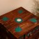 Holler "Hrani" 40x40x40 cm, with a drawer, a tree of Albezia, brown