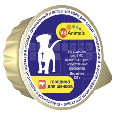 Canned goods Vitanimals for puppies, beef, lamister, 125 g.