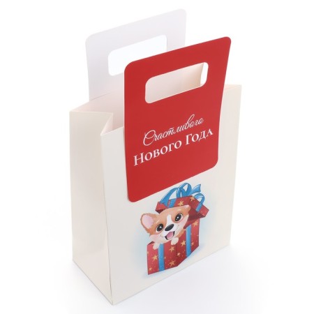 New Year. Gift package with a trim “Best Gift” 18 x 23 x 9 cm.-2
