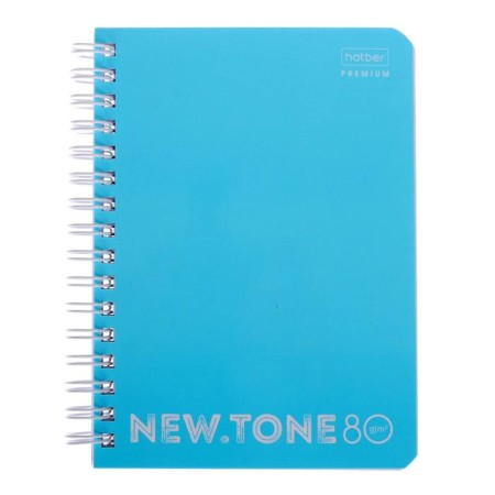 Note book A6, 80 sheets, in a cage, on a crest, Newtone Pastel "forget -me -not", cover coated cardboard, glossy lamination