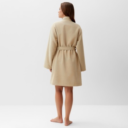 Women's bathrobe, col. Beige, rr 50-52, 100% polyester, 300 g/m2-3