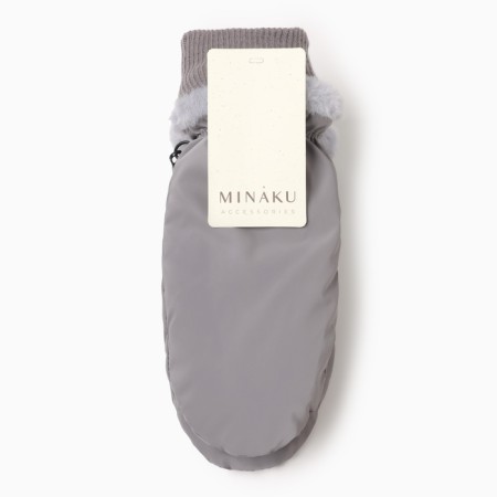 Women's mittens minku, gray color, 25 cm-4