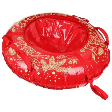 Tubing-vatrushka "Wreath", Czech diameter 107 cm, awning/tent, red color-2