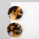 Acryl Earrings "Circle" crumpled, yellow-black color