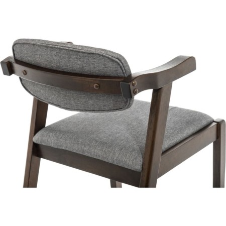 Wooden stool Fit array of gvei/fabric, cappuccino/gray 52x53x76 cm-7