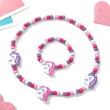 Set of children's “chosen” 2 subjects: beads, bracelet, unicorn, color