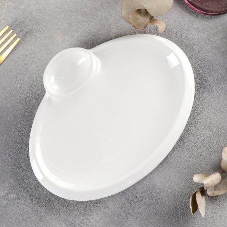 Porcelain dish with a saucechik Wilmax Teona, D = 20 cm, white color-1