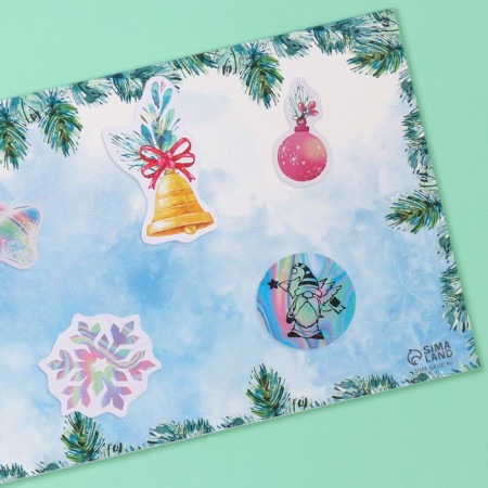 Stickers in the book "New Year's Magic" + 3 background holography 20.7x14 cm-2