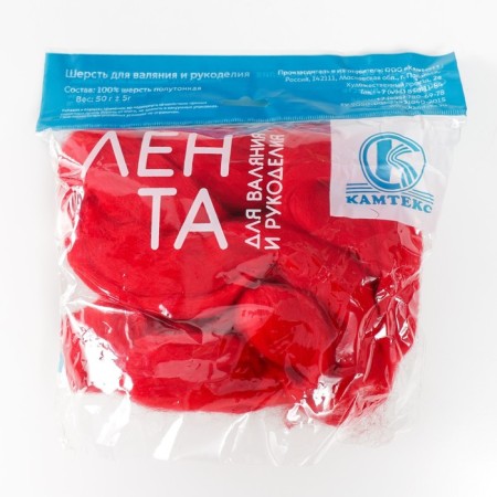 Fasting wool 100% half -toned wool 50 g (046 red)-2